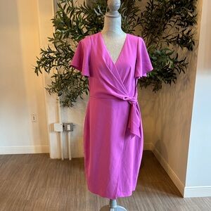 Elie Tahari Lavender Pink Faux Wrap Dress